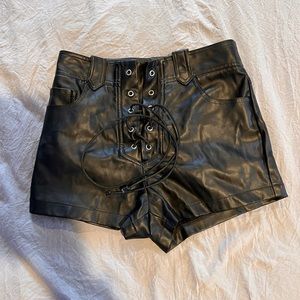 Leather shorts